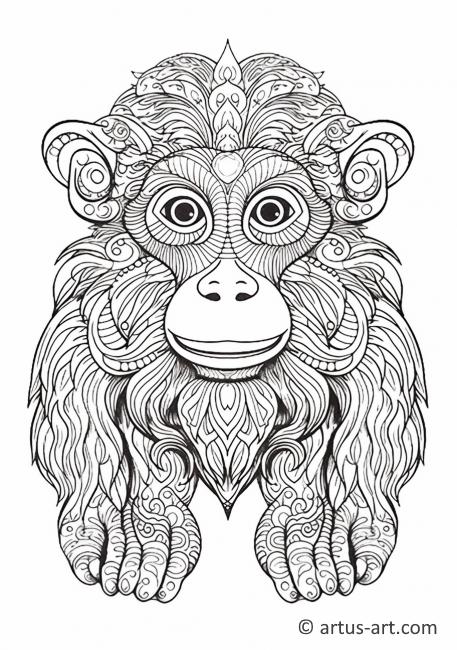 Página para colorir de macaco